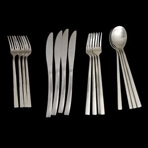 Stainless Steel Flatware Set 16 Pc SUS 304 Modern Minimalist Silverware